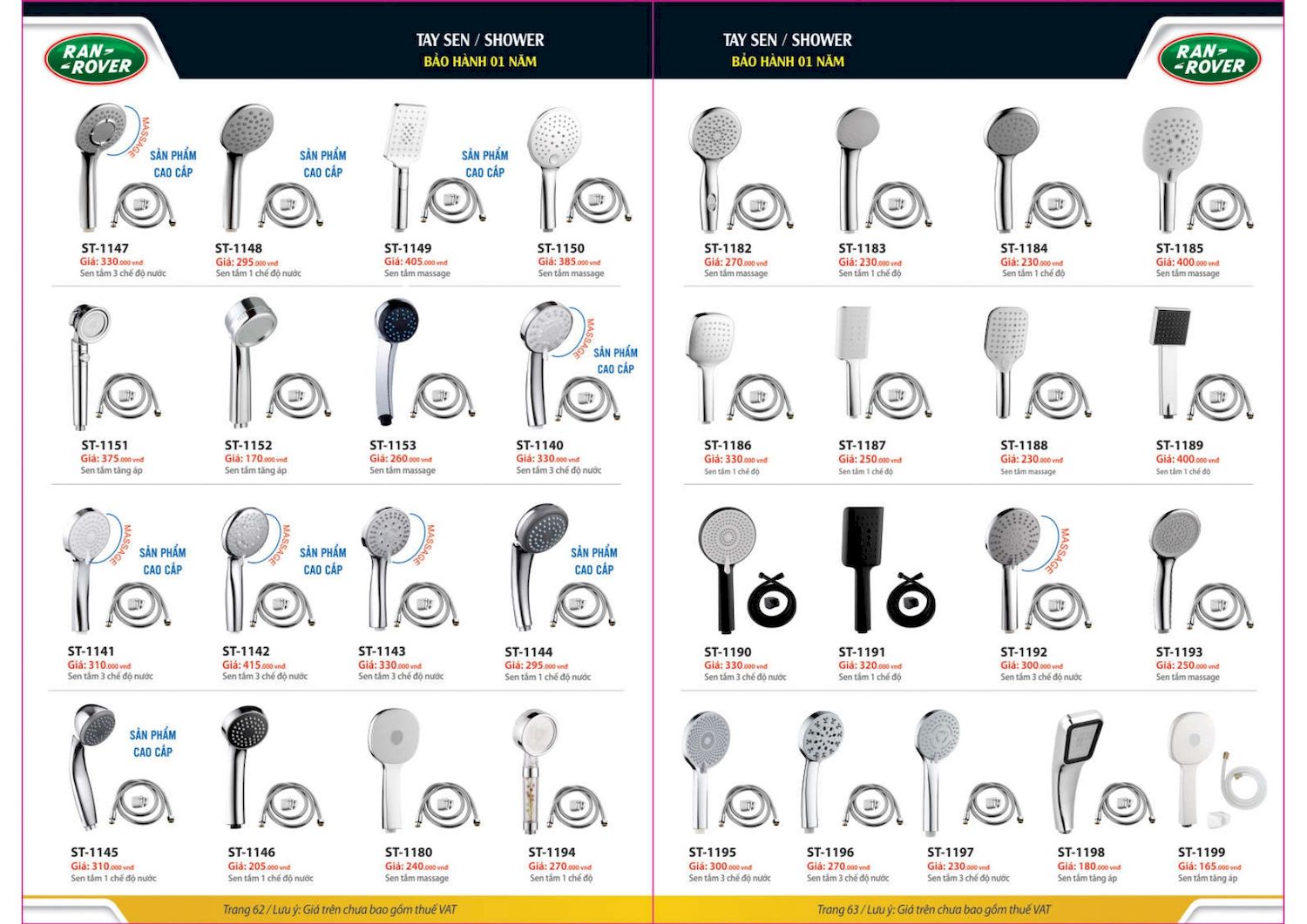 Thiết bị vệ sinh RANROVER Catalogue và Bảng giá mới nhất /Page 32